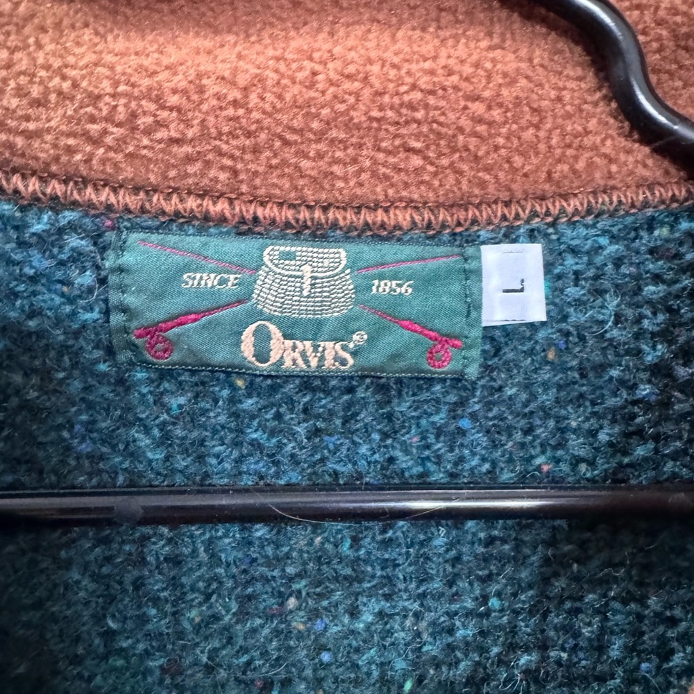 Orvis Forest Green Zip-Up Sweater - Picture 2 of 3